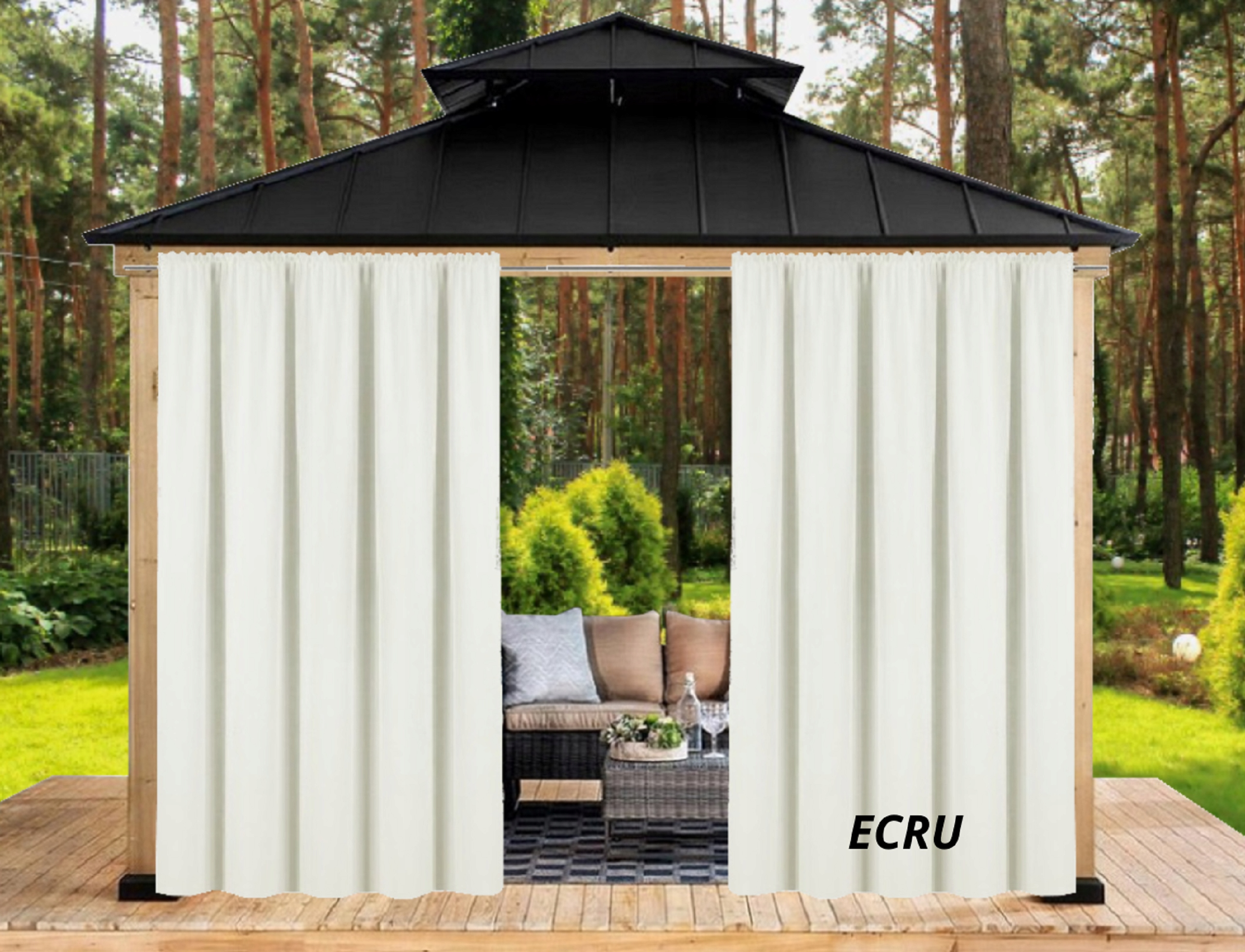 ZASŁONY WODOODPORNE OGRODOWE 155x230 NA TARAS ZASŁONA Z TUNELEM ZEWNĘTRZNA Producent inna