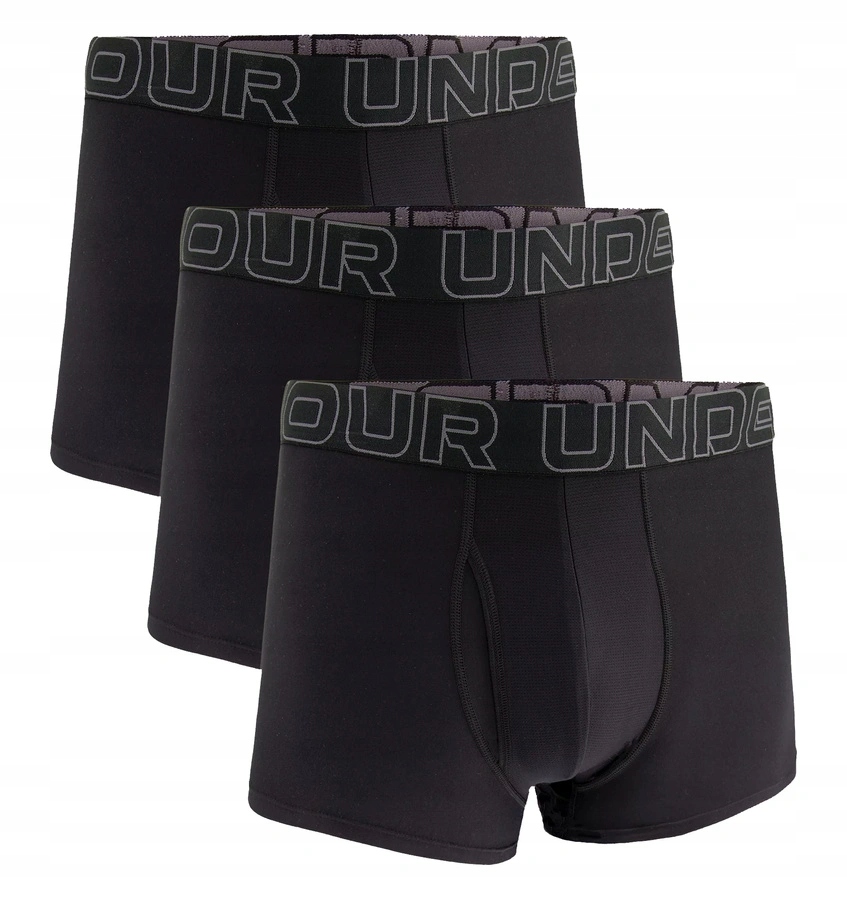 Bokserki męskie Under Armour Czarne 3 Pak Performance Tech r XL