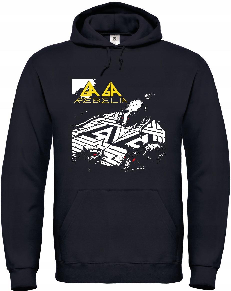 Mikina s kapucí Ga-ga Rebelia černá punková Zelená Žabky