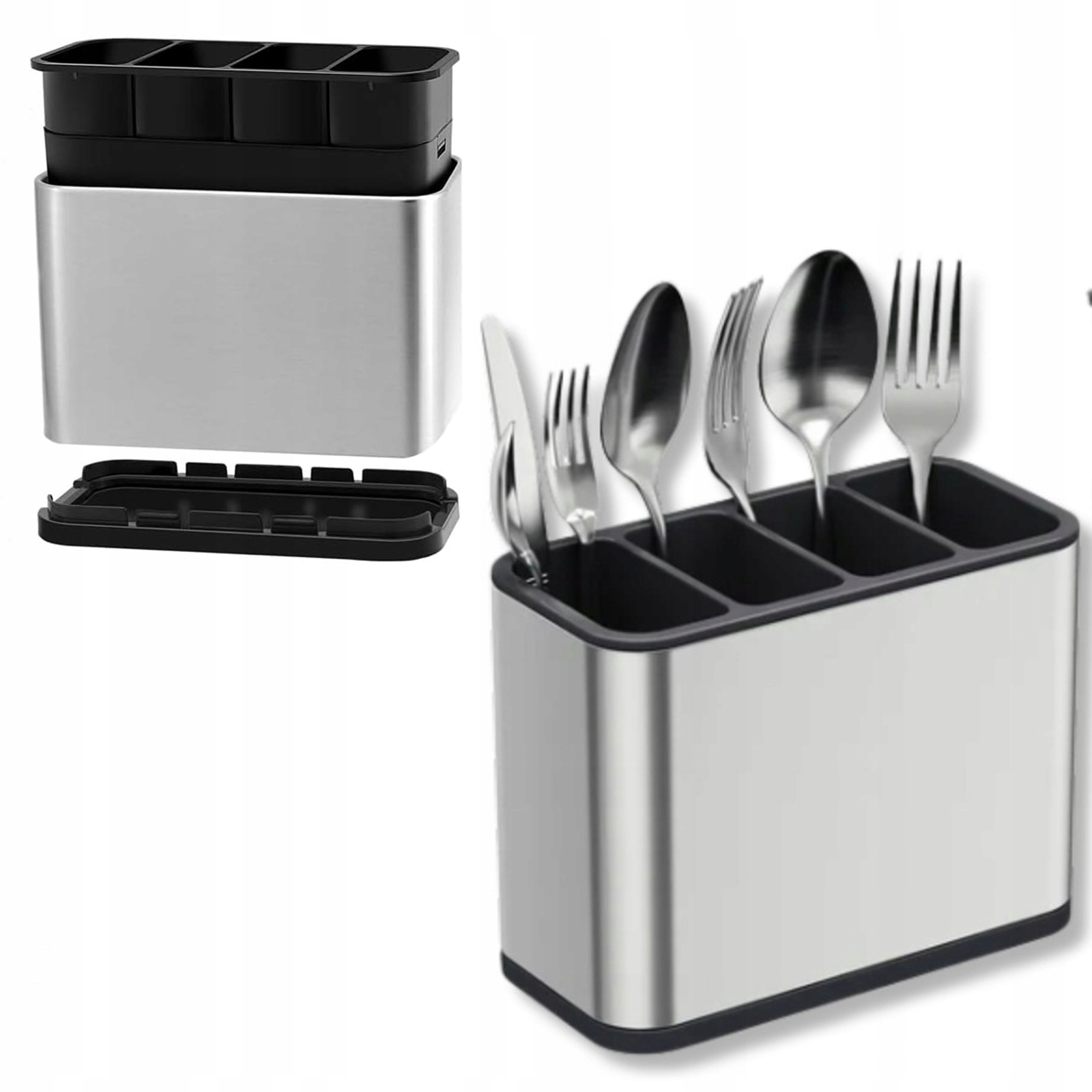 Levně Organizér na odkapávač do kuchyňského dřezu, příbory a nádobí s odkapávacím stojanem