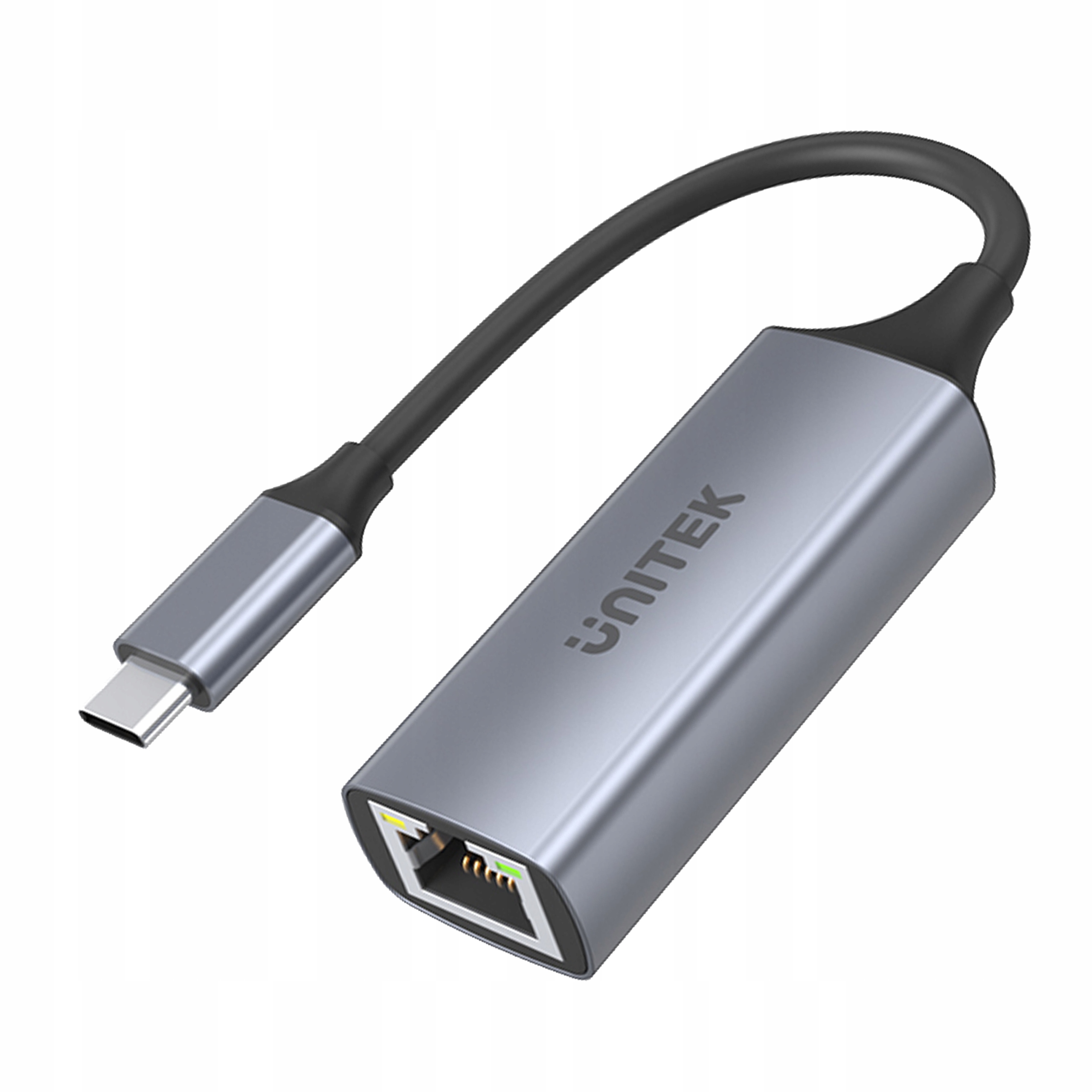 Adapter przejściówka Unitek U1312A USB-C na RJ45 1000 Mbps 15 cm srebrny