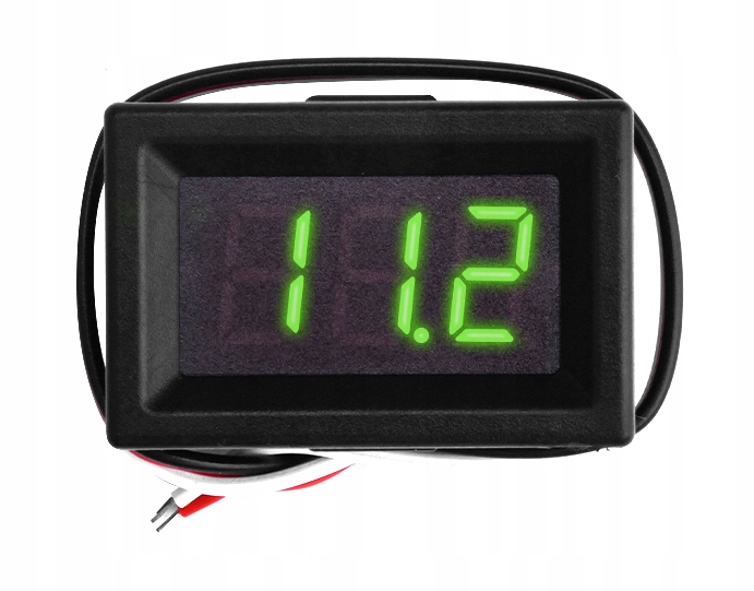Woltomierz led panelowy tablicowy 0 - 30V zielony