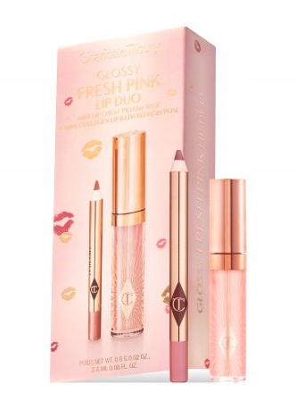 Charlotte Tilbury Zestaw do ust Glossy Fresh Pink Błyszczyk Konturówka
