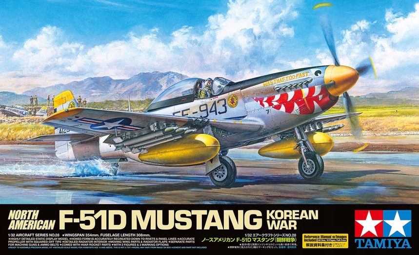 Tamiya 60328 North American F-51D Mustang Korejská válka Pe díly 1/32