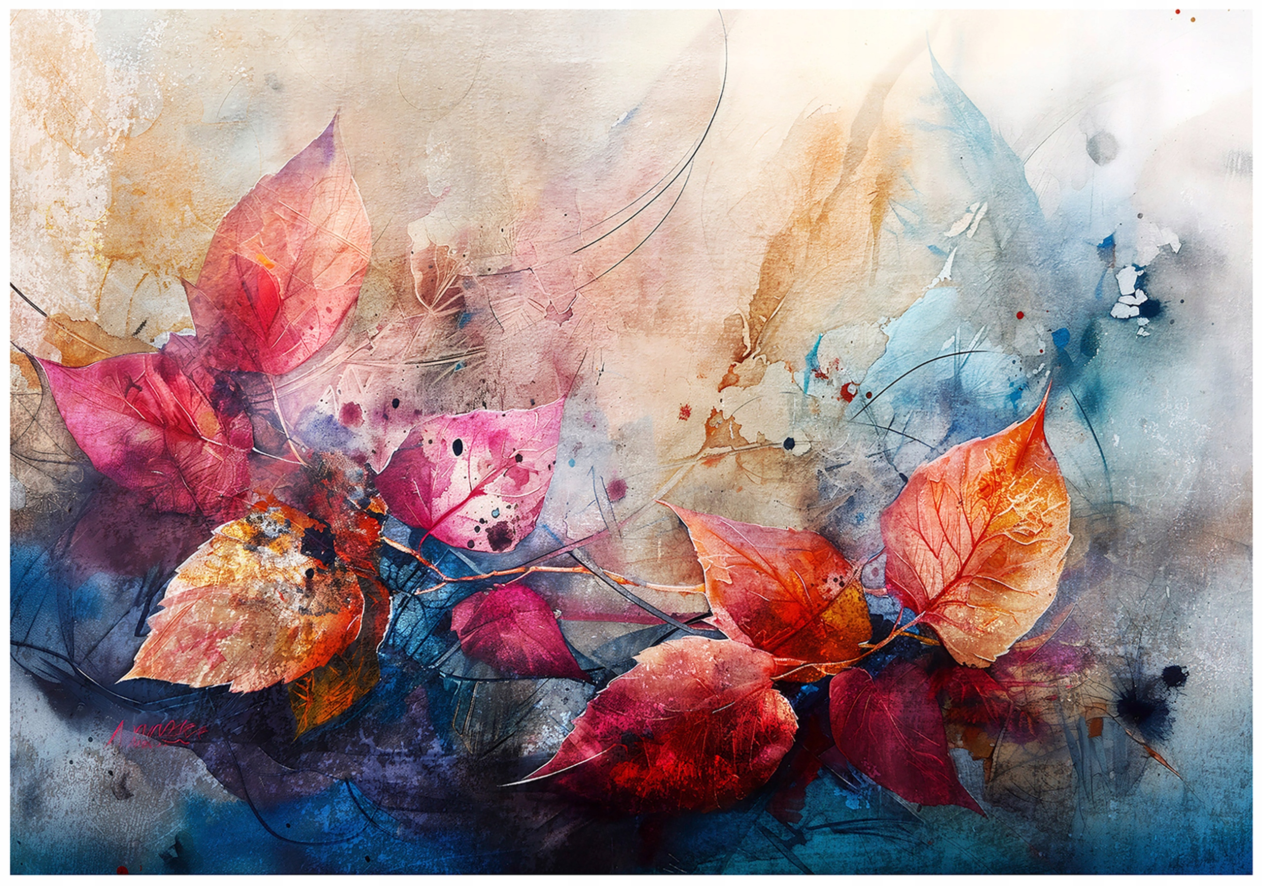 Fototapeta Barevné Listy Loft Tapeta Do Předsíně Obývacího Pokoje Kanceláře 150x105