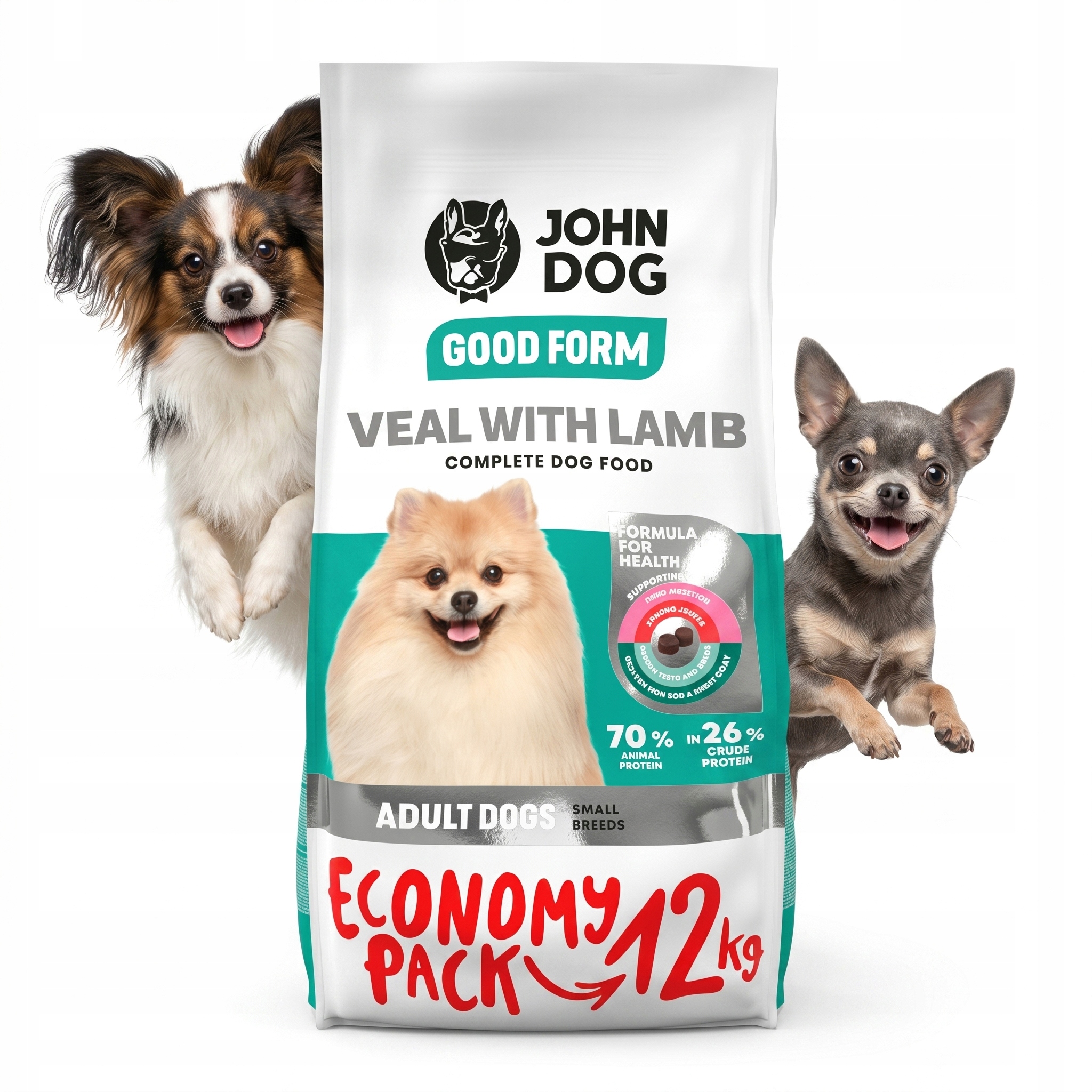 John Dog Cielęcina Z Jagnięciną 12KG Dla Małych Ras Karma Veal With Lamb