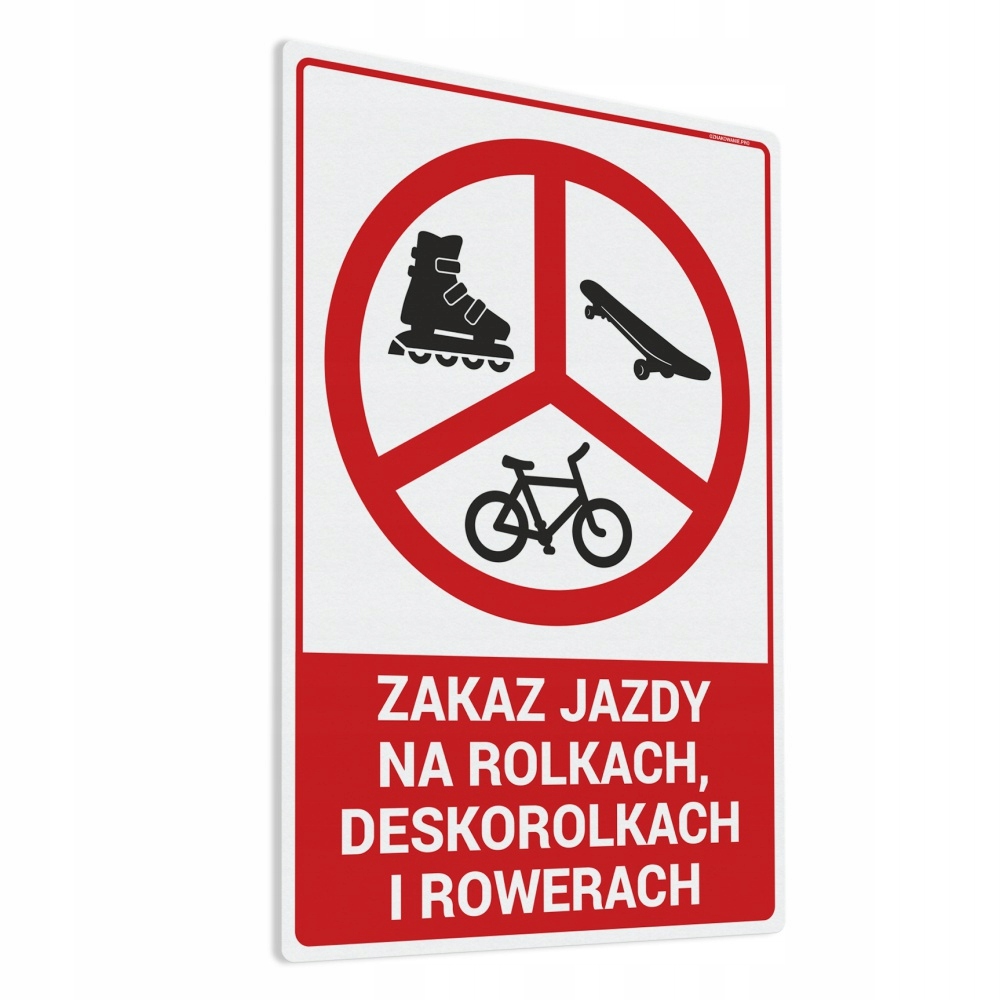

Naklejka Zakaz Jazdy na Rolkach, Rowerach 20x30