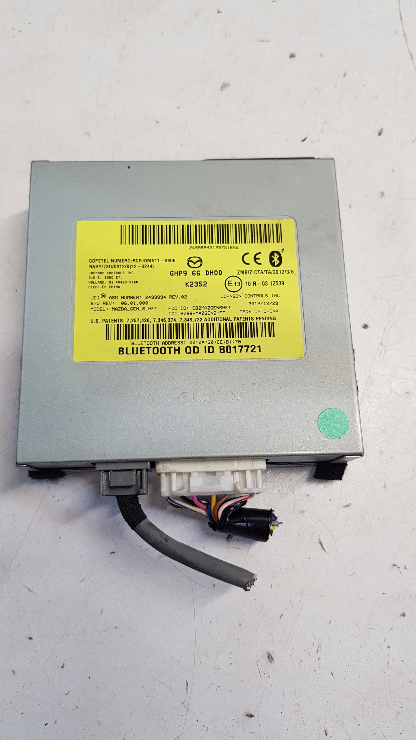 moduł bluetooth Mazda 6 GJ GHP966DH0D GHP966DH0D za 45 zł z Wschowa