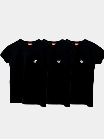 Sada 3 dámských triček Jigga Wear Mini Logo Černá S