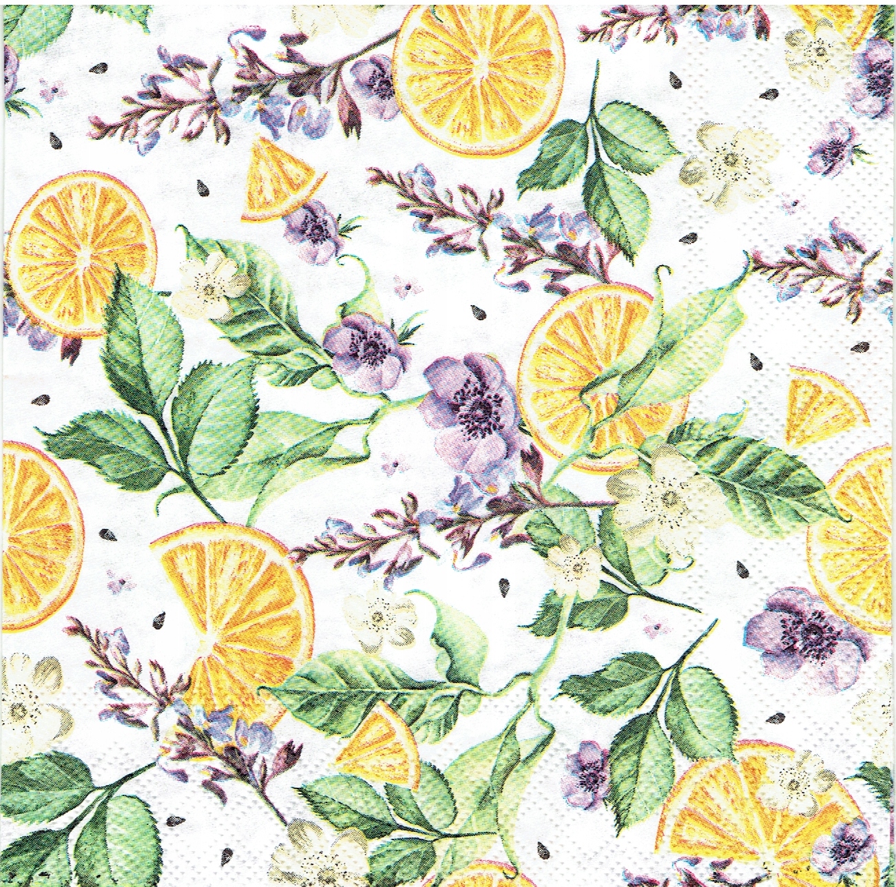 Serwetka decoupage 168T Cytryny lawenda kwiat 1szt