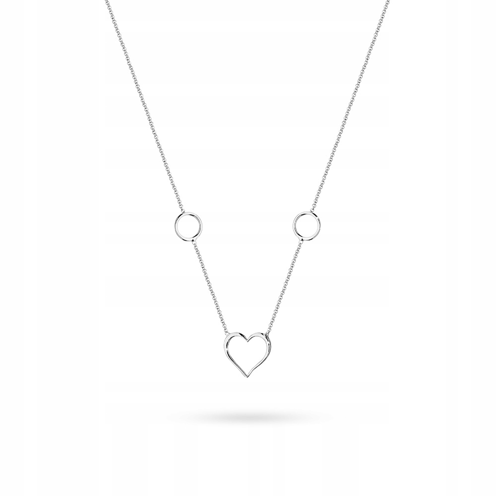 

Srebrny Naszyjnik pr. 925 Serce Ring Kółeczka