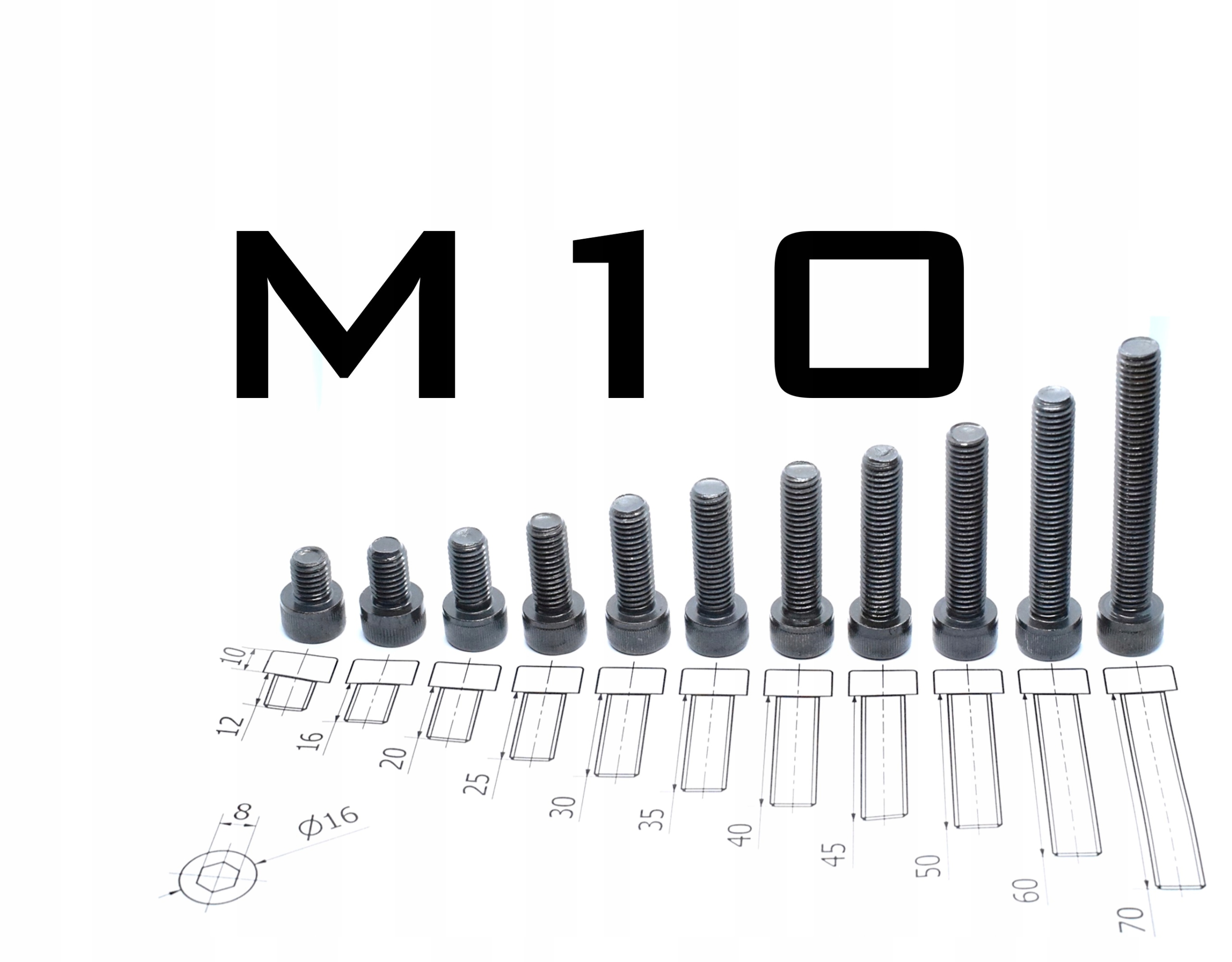 

Śruba imbusowa M10 zestaw 12.9 Din 912 czarna 80cz