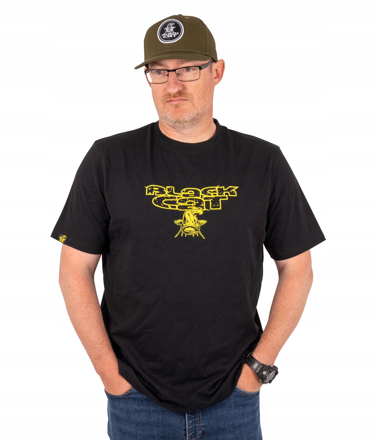 Koszulka Black Cat Distressed Logo Black Tee-s