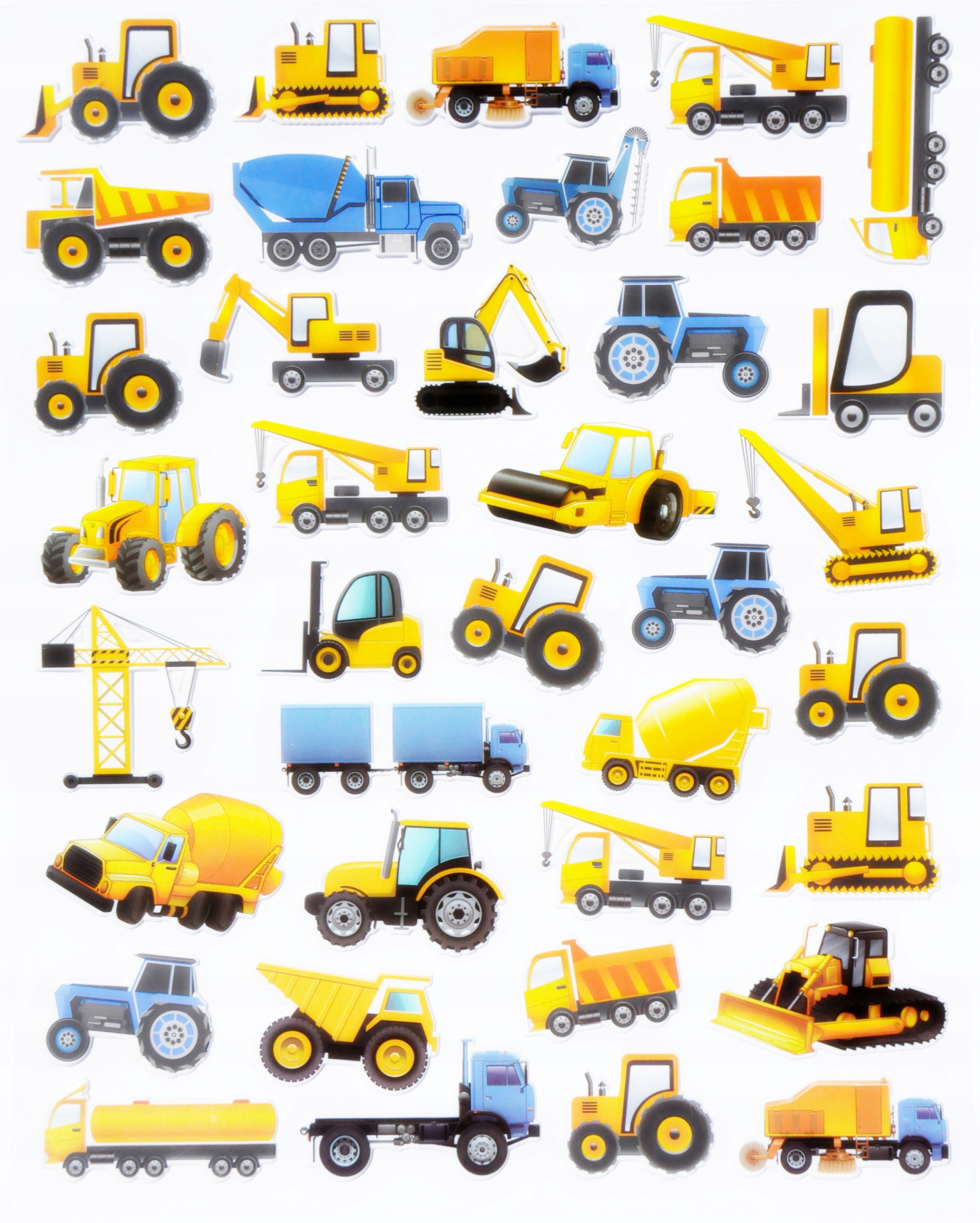 

Naklejki Puffy Motywacyjne 3D Pojazdy Budowy Auta