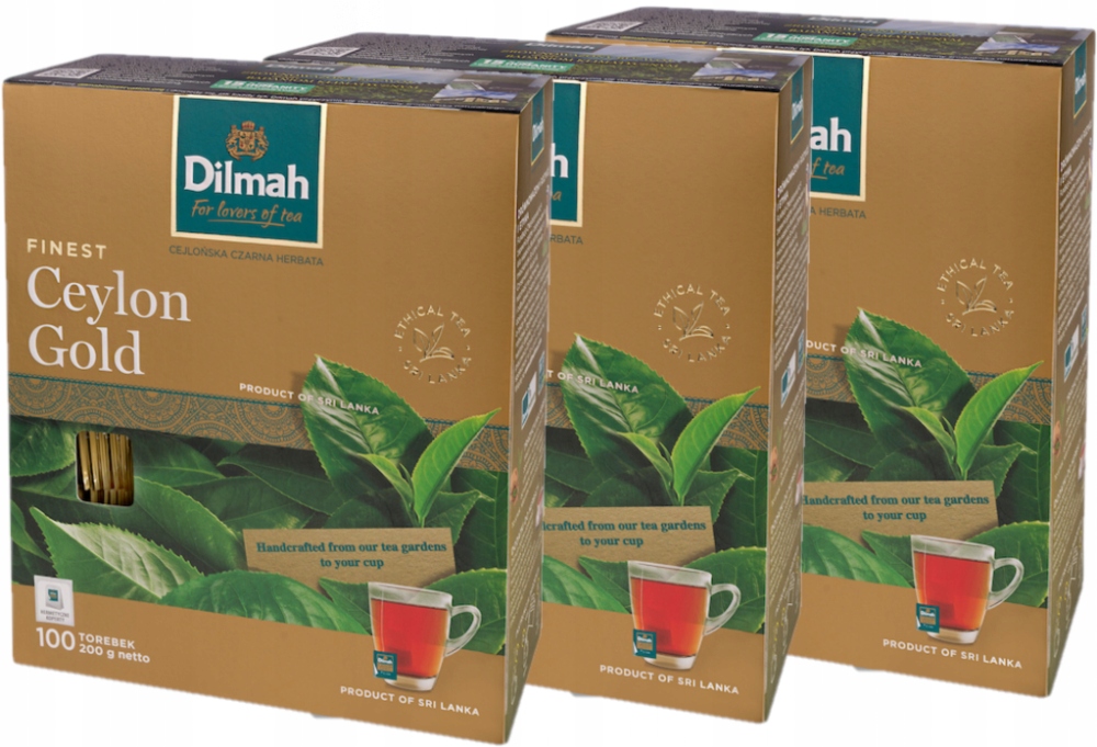 Herbata czarna w kopertach Dilmah Ceylon 100szt x3