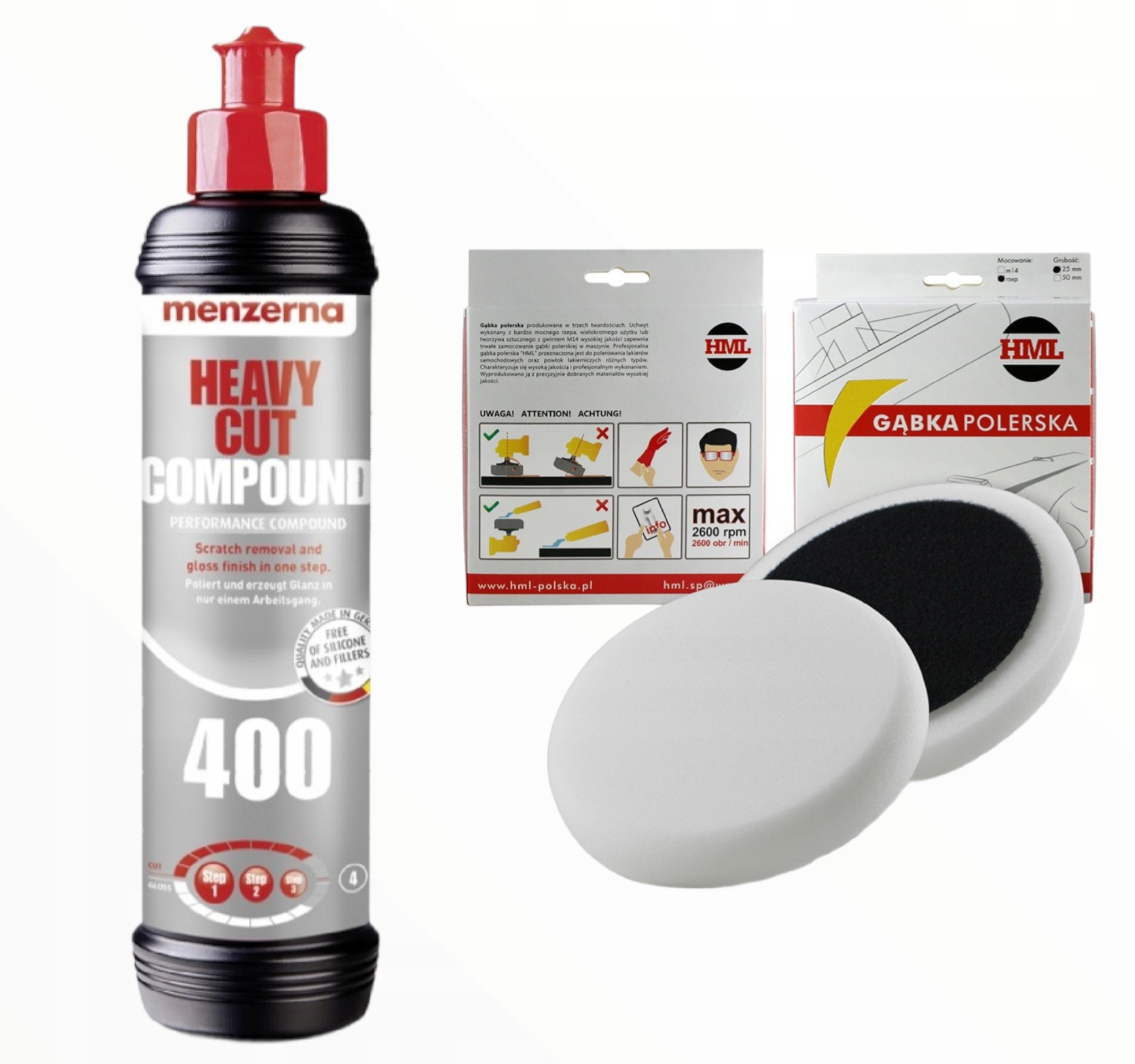 

Menzerna Hcc 400 250ml Korekta w Jednym Kroku,PAD