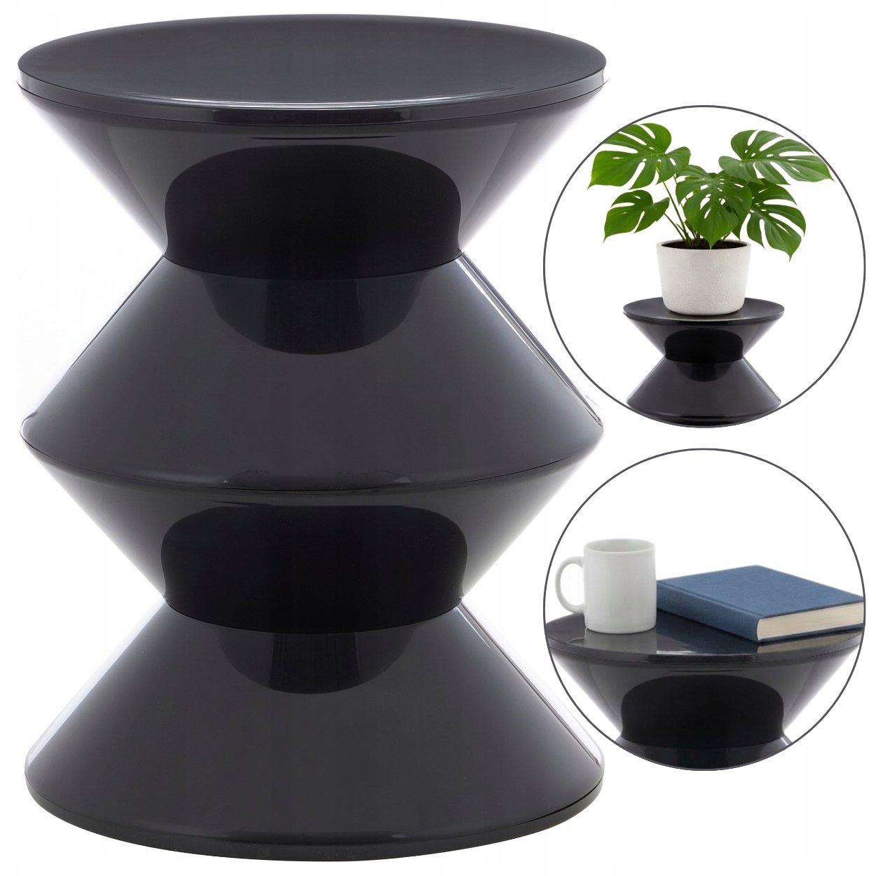 Minimalistický Stolek Flame Černý, pomocný, kávový, moderní, loftový