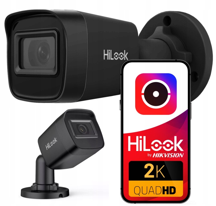 Ip kamera 4MPx venkovní Black IR20m PoE HiLook by Hikvision Aplikace