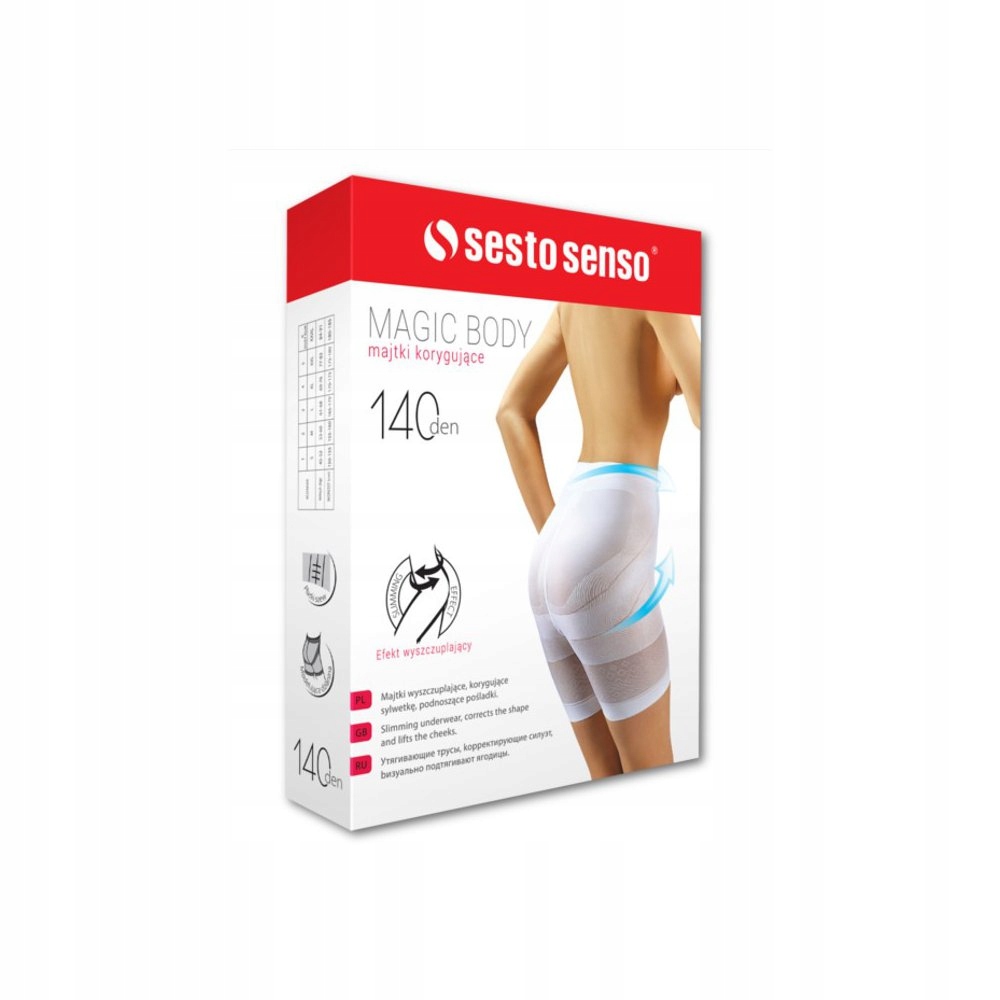 Szorty push up wyszczuplające uda modelujące pośladki BODY Sesto Senso r. M Model Korygujące