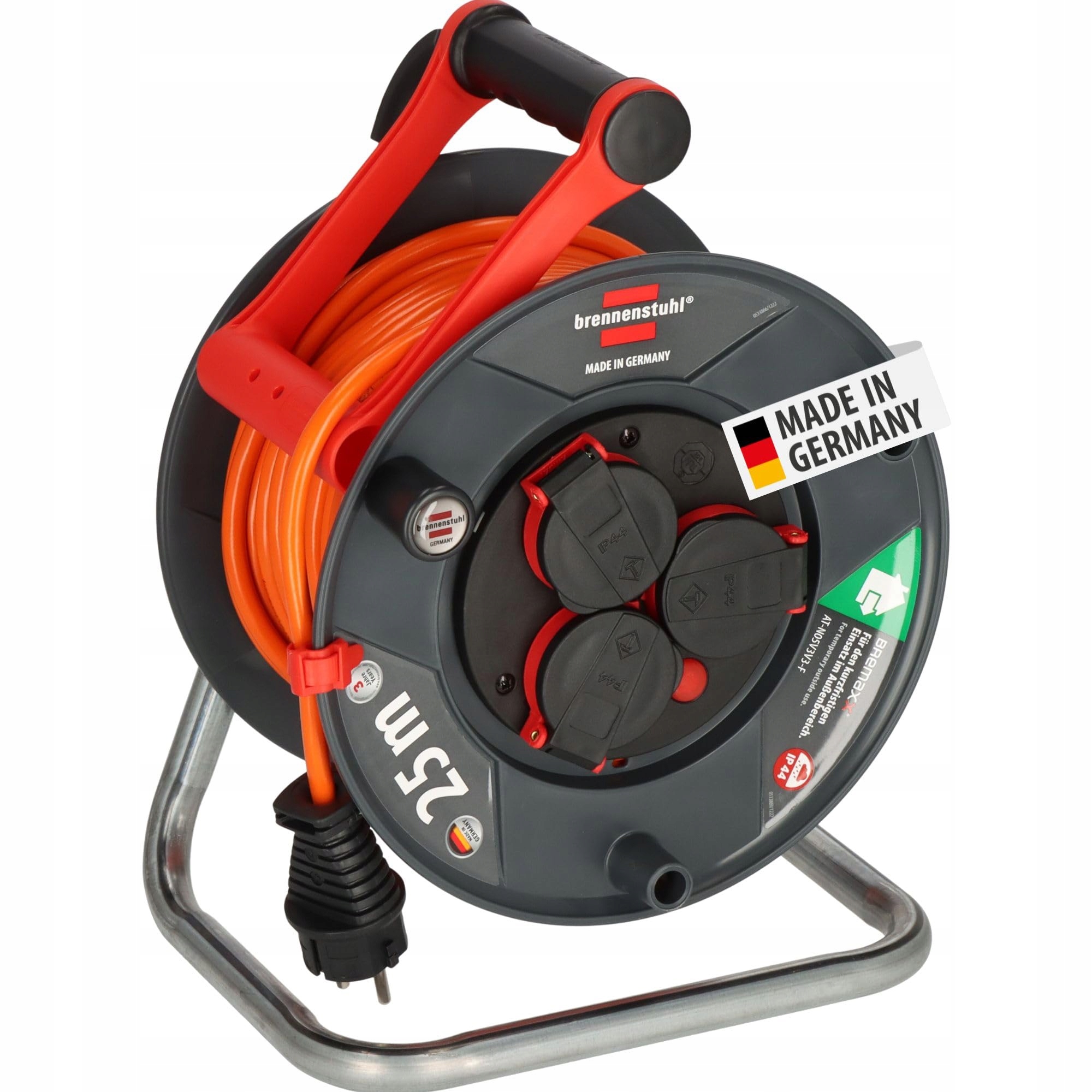BRENNENSTUHL Garant V2 Kabeltrommel 25m IP44 3 Gniazda Ochrona Przegrzaniem