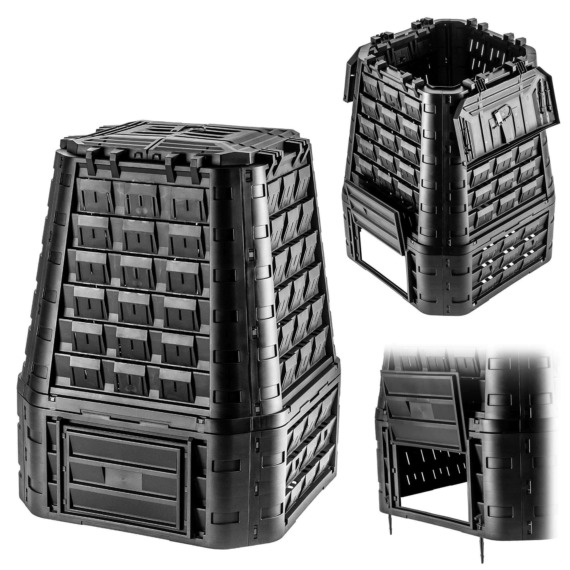 Kompostownik Ogrodowy Duży Modułowy Całoroczny Mrozoodporny Nawóz 750L