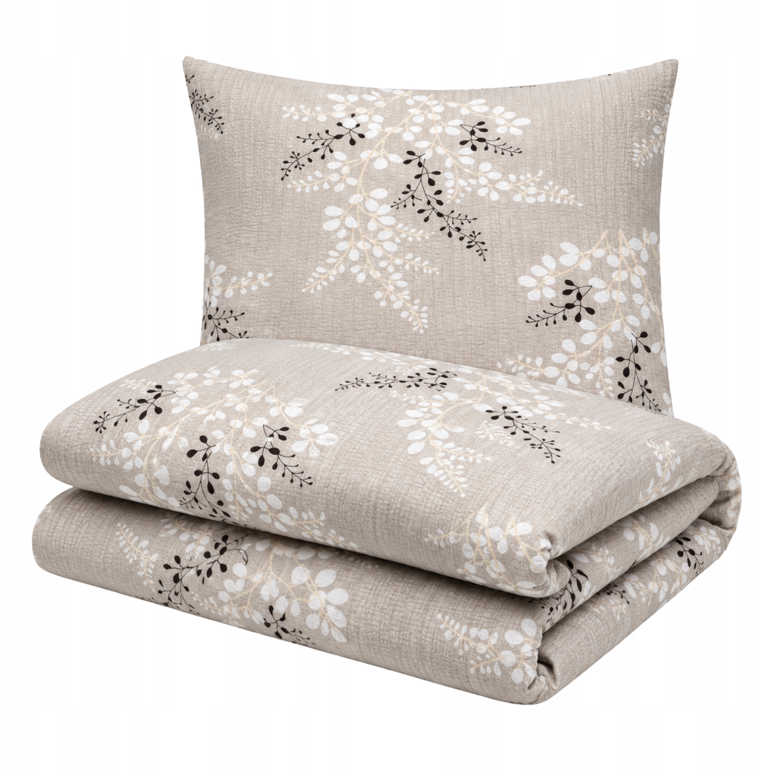 Komplet Pościeli z Kory 160x200 2xPoszewka 70x80 100% Bawełna Bielawa Suwak
