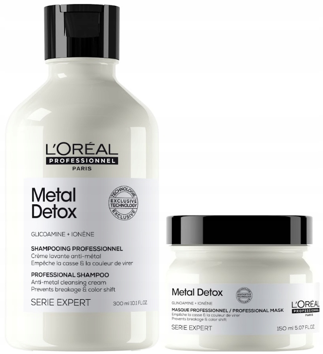Loreal Zestaw Metal Detox Szampon 300 ml Maska 150 ml
