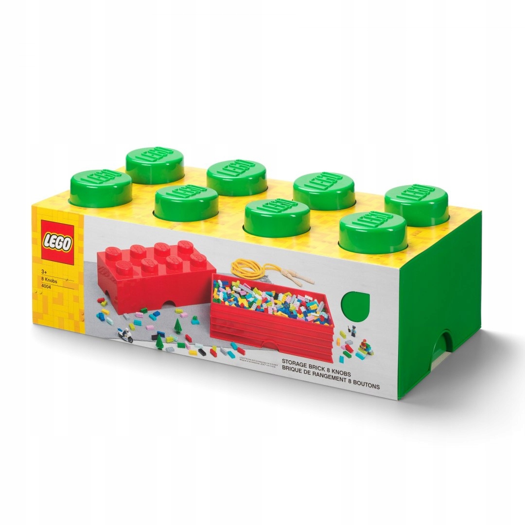 Lego plastová nádoba Tvar kostky Lego Brick 8 Zelená 50 x 25 x 18 cm