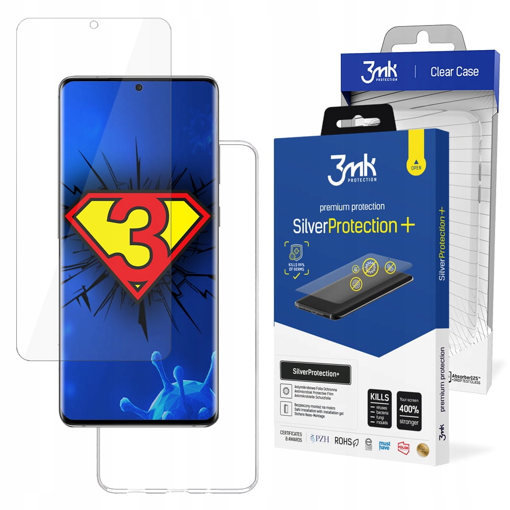 

Clear Case Etui + Folia 3mk do Samsung Galaxy S20