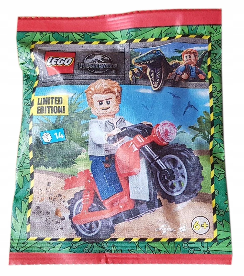 Zestaw Lego Jurassic World Minifigure Polybag Owen with Motorcycle #122333