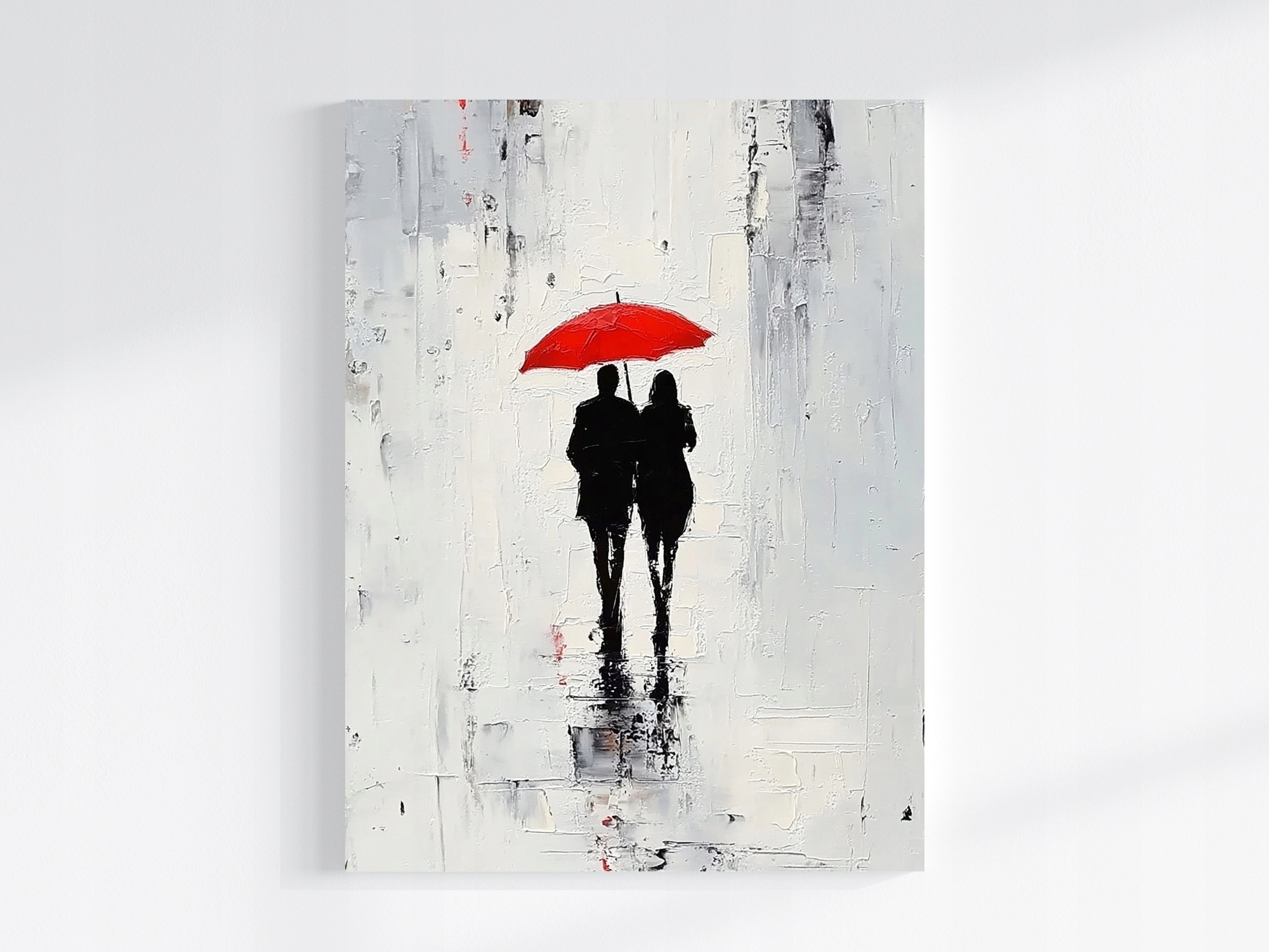 Obraz Na Plátně Canvas Grafika Urban Pár Procházka Deštník Uliwa 75x100