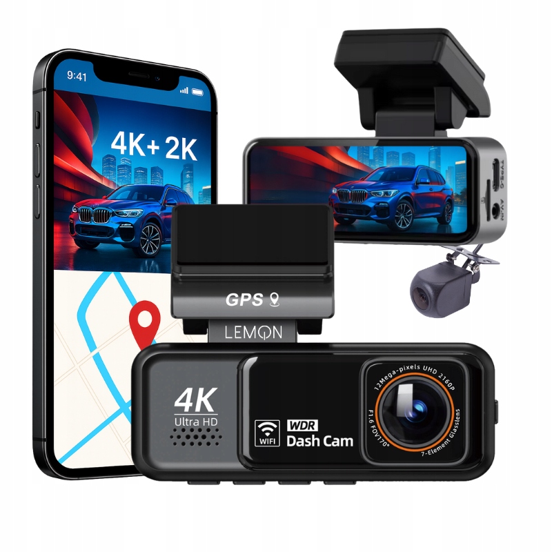 Video Rekordrátor Do Auta 4K Gps WiFi S Cúvacou Kamerou 2K Adas Bsd
