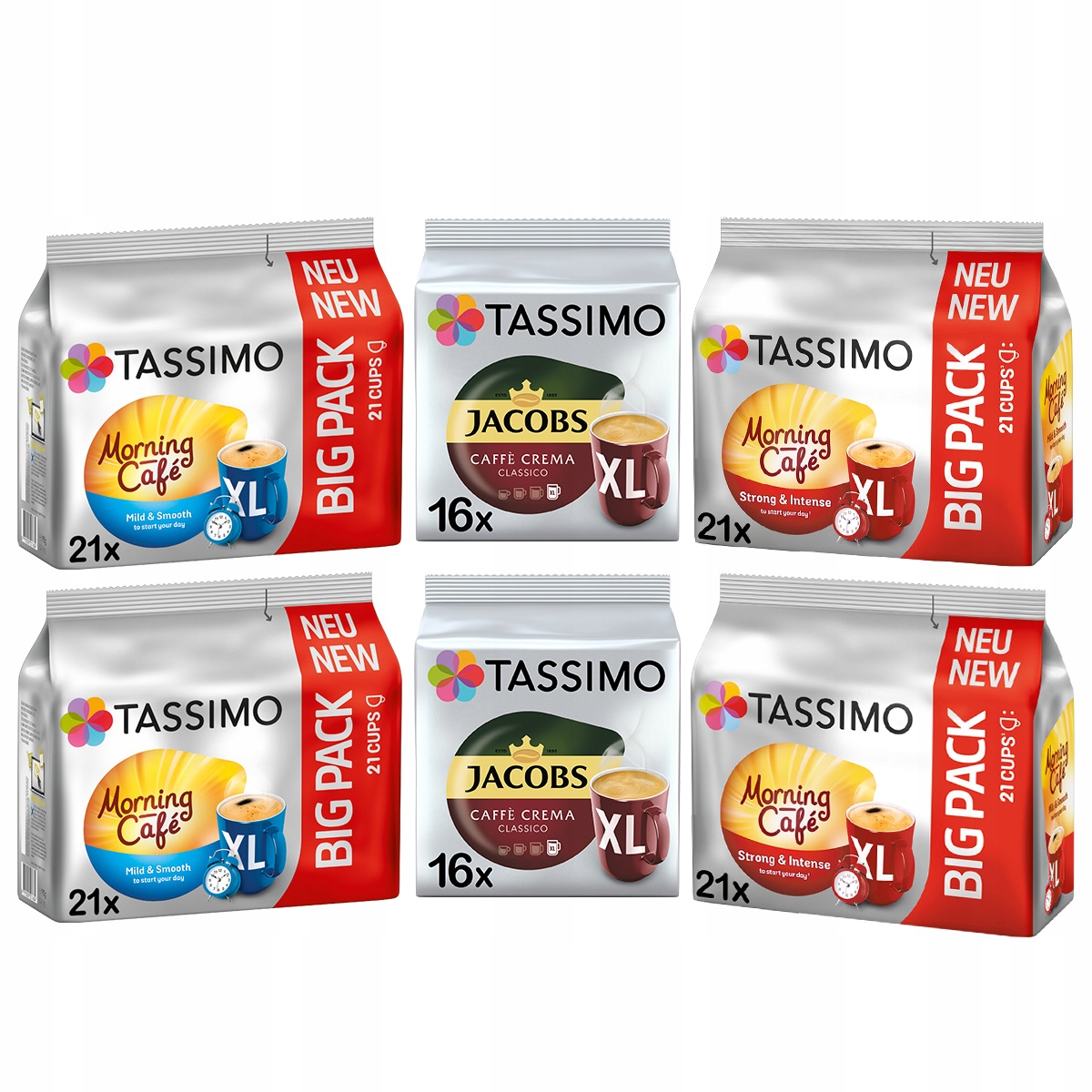 Kapsułki Tassimo Zestaw Morning Cafe, Crema XL 116 kapsułek