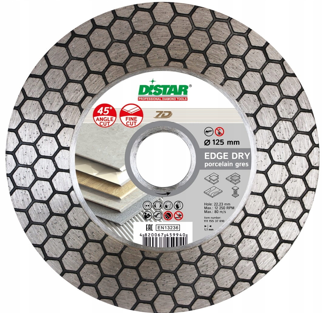 

Tarcza diamentowa 125mm Distar Edge Dry 45st gres