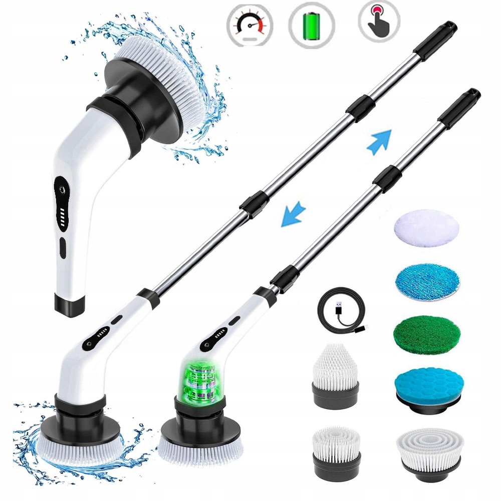 Levně Elektrický Nastavitelný Čisticí Kartáč 9 Kartáčkových Hlavic