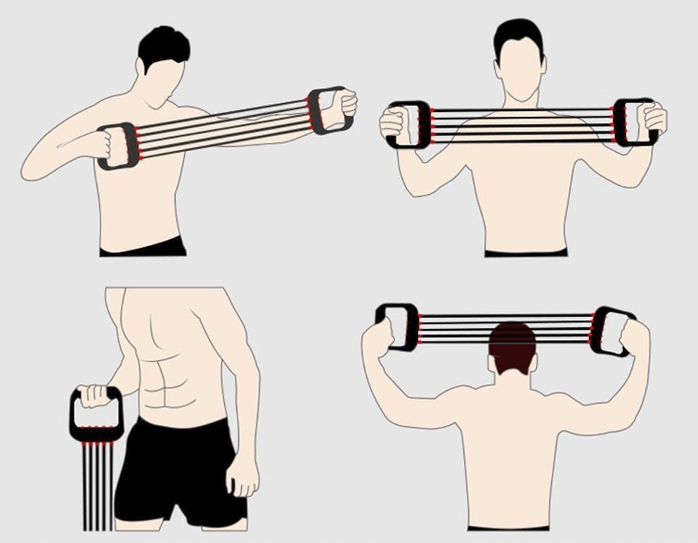 EKSPANDER DO ĆWICZEŃ NAPINACZ MIĘŚNI 5 GUM OPOROWYCH EXPANDER REULOWANY Marka inna