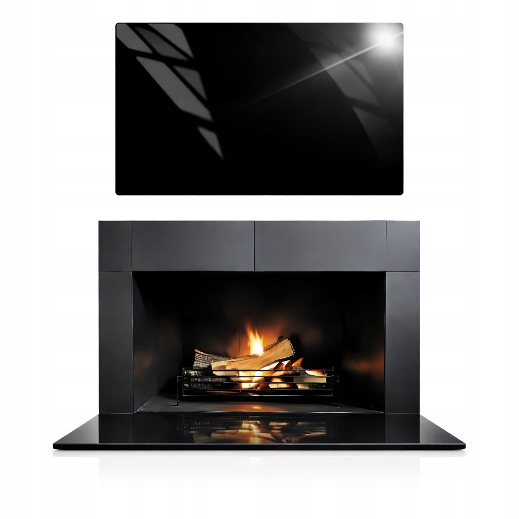 Tvrzené Sklo Pod Krb Kamna Černá Podložka Rozměr 65x60 cm