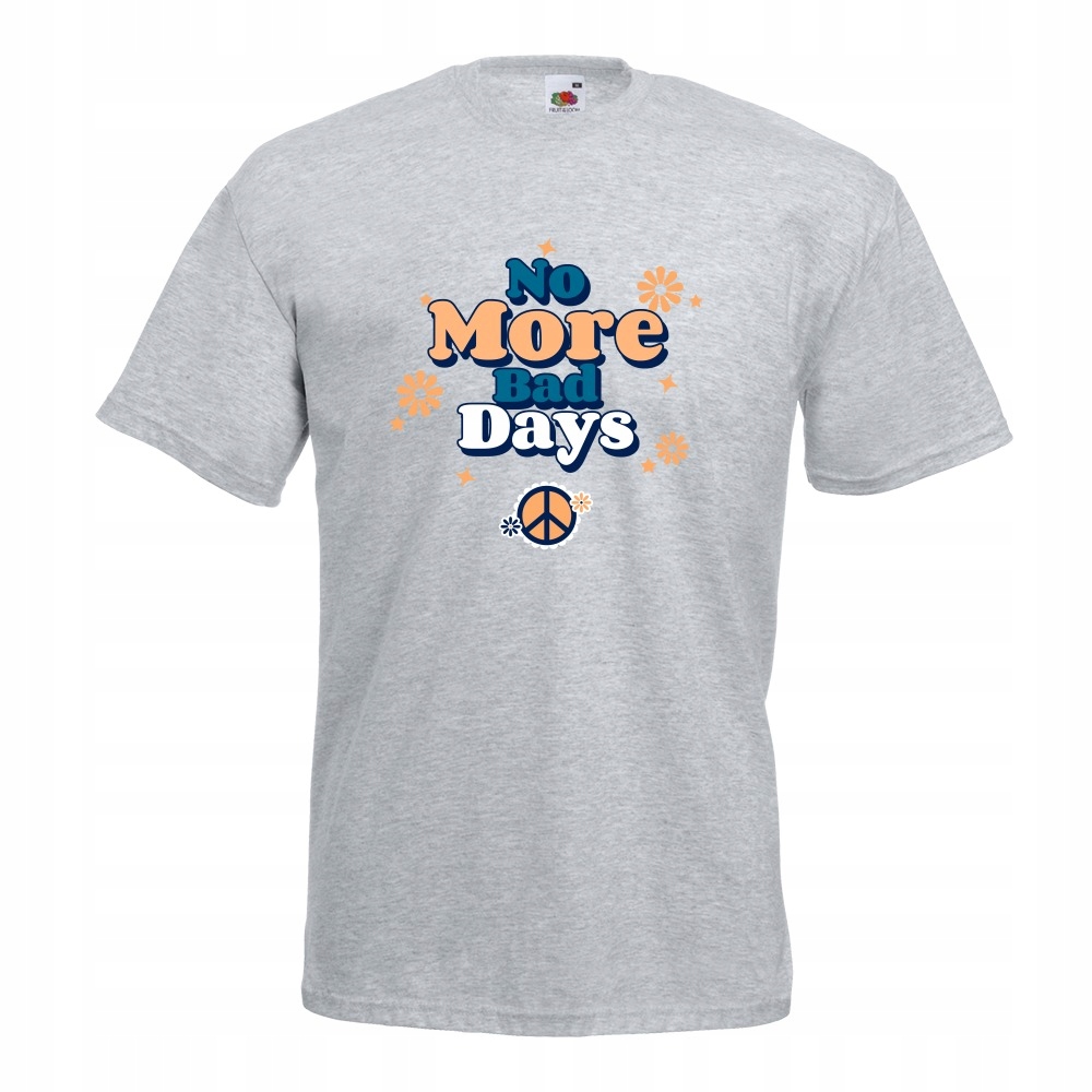 

Koszulka no more bad days pacyfka S szara