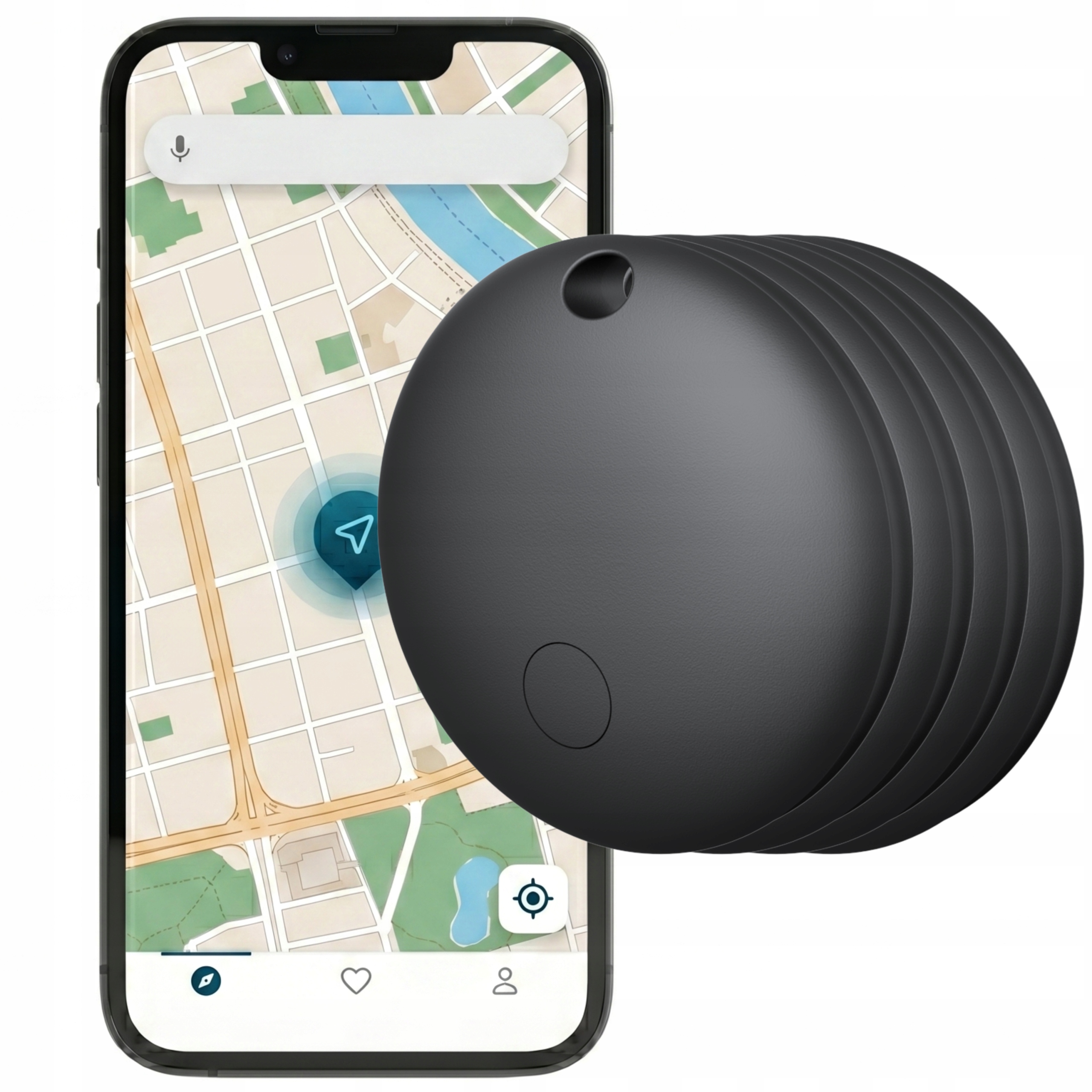 Lokalizator Bluetooth Kompatybilny z FindMy Czarny Etui 4 szt. do Walizki