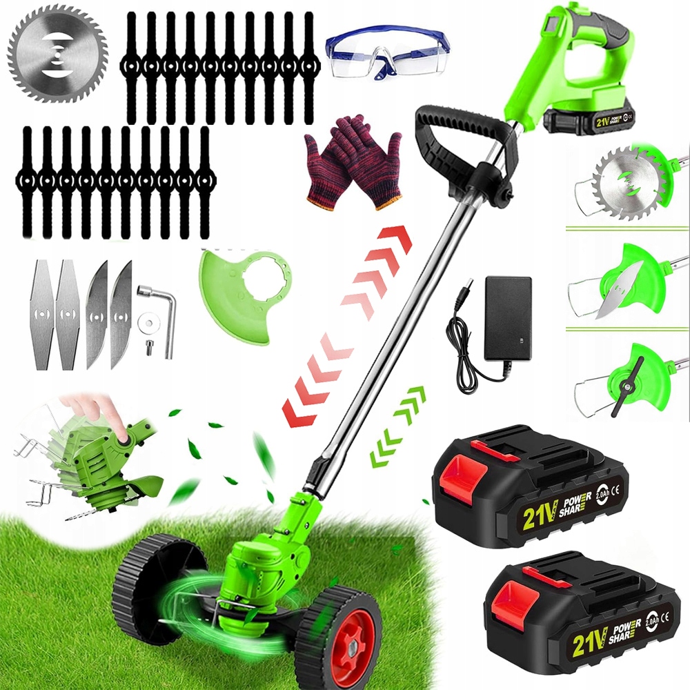 Vyžínač Na Trávy Vyžínač Akumulátorový Elektrický Na Kolech Zahradní 2AKU