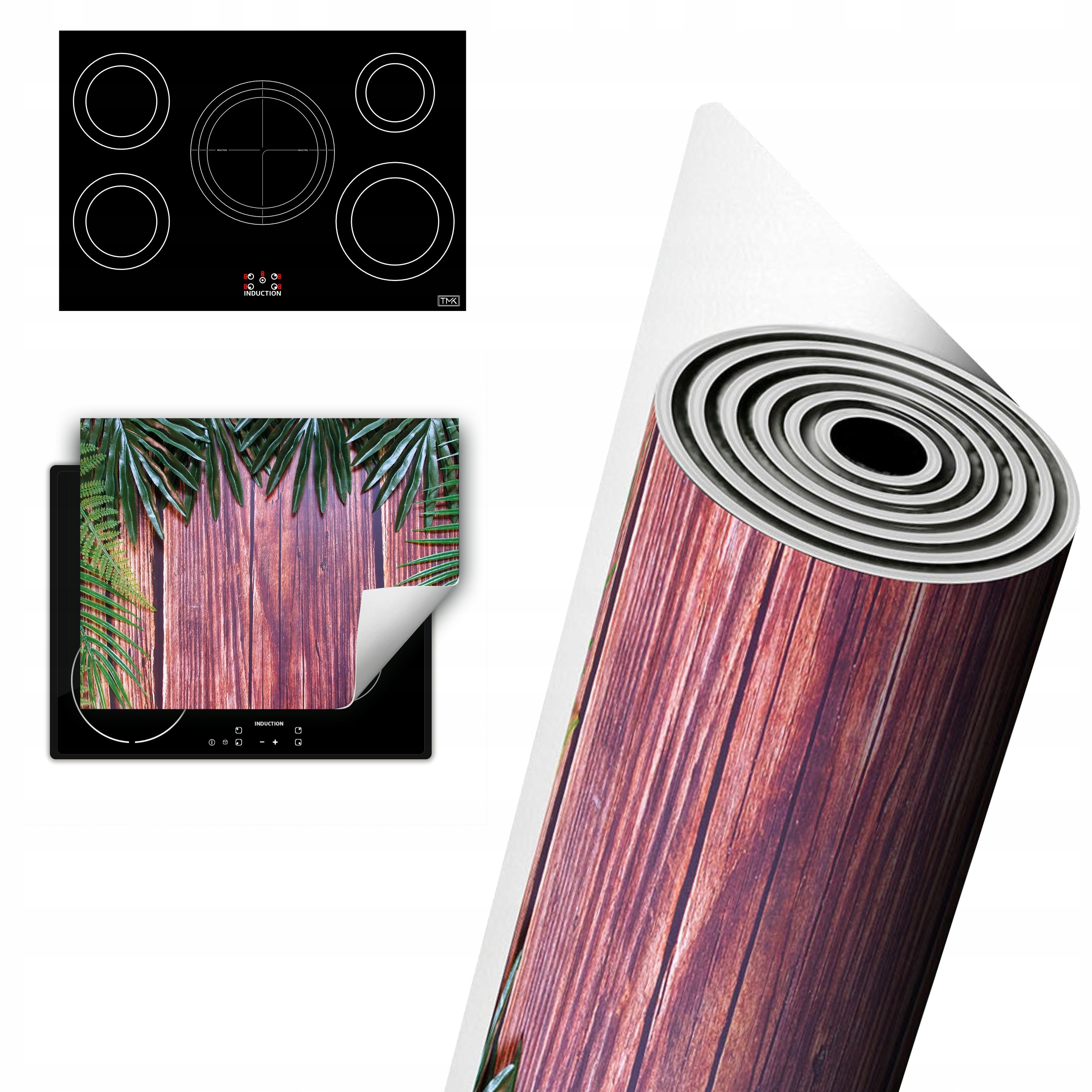 Vinylová Ochrana Na Indukci Pracovní Deska 80x52 listů dřevo