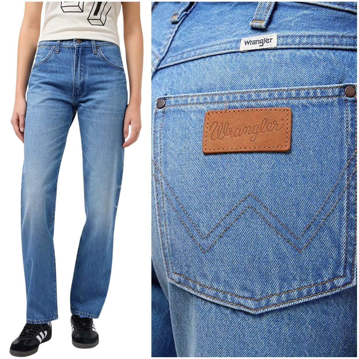 Wrangler Sunset Metalwork vysoké jednoduché dámské džínové kalhoty W28 L32