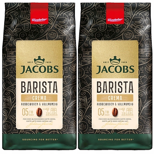 2x Kawa Ziarnista Jacobs Barista Editions Crema Arabica Arabika Robusta New