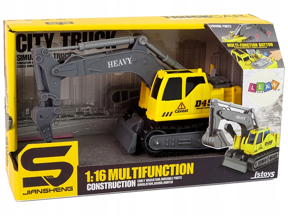 Koparka Gąsiennicowa Wiertnica Żółta 1:16 Skala 1:16