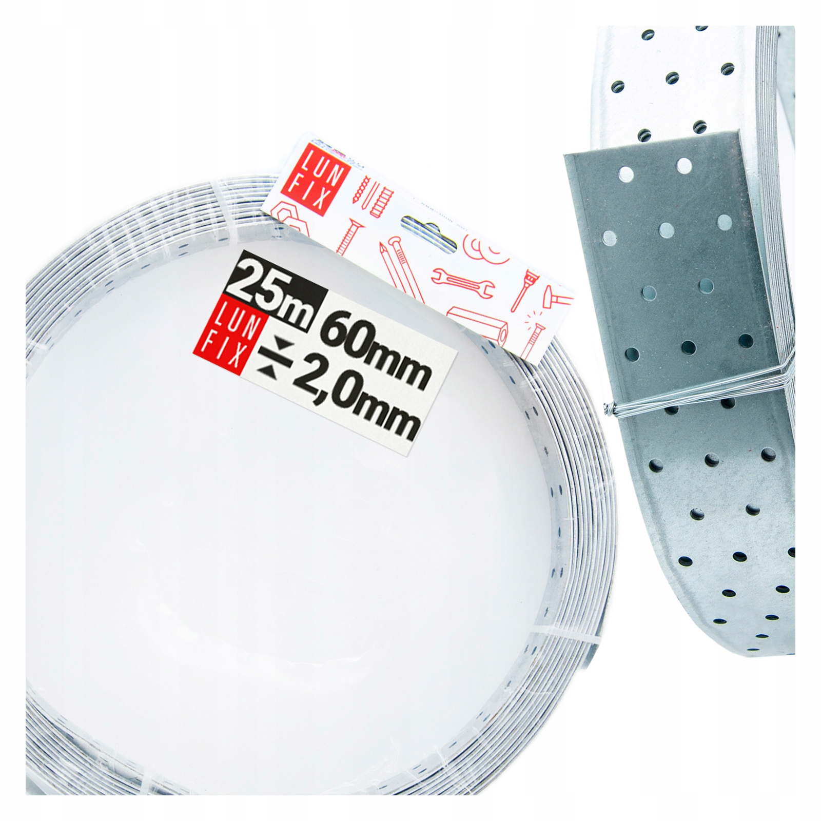 Tesárska oceľová montážna páska šírka 60 mm, hrúbka 2 mm, silná rolka 25 m