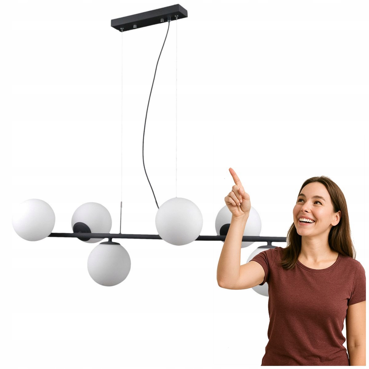 Závesná lampa Raddi čierna 6 Led, moderná do obývačky Italux