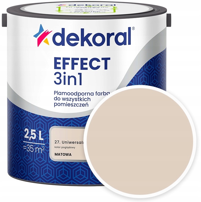 Dekoral Effect 3W1 Farba Do Ścian Uniwersalny Beż 27 5L