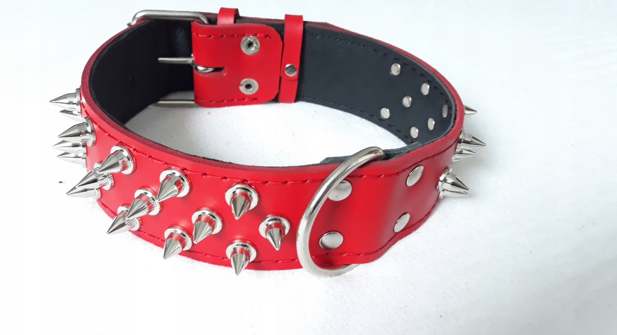 Obroża Skórzana Kolce 4cm/65cm Jakość!