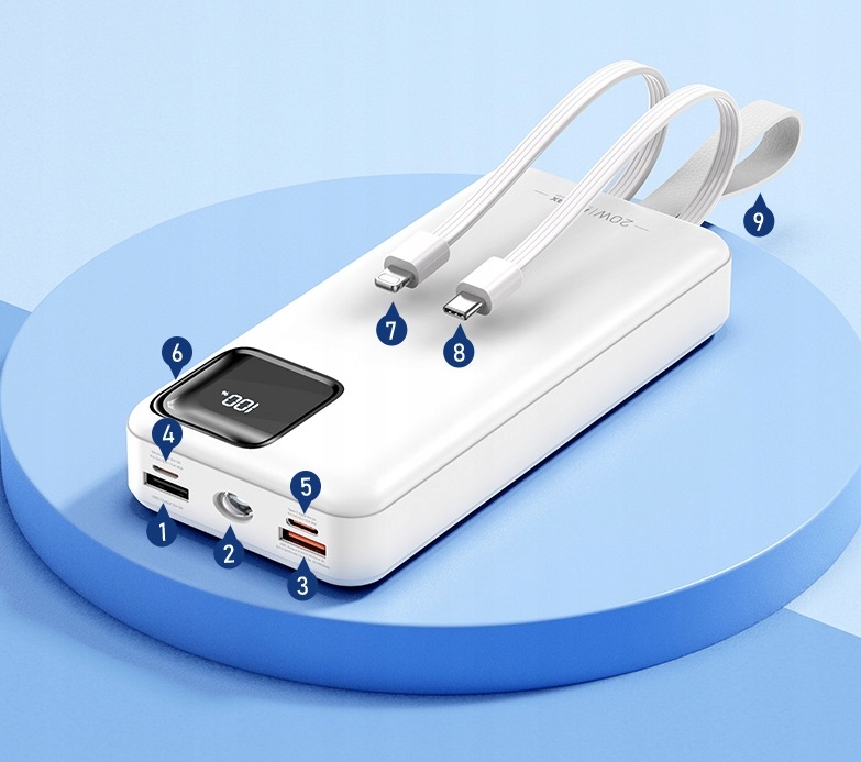 POWER BANK REMAX 30000mAh USB-C Lightning PD 22.5W Pojemność akumulatora 30000 mAh