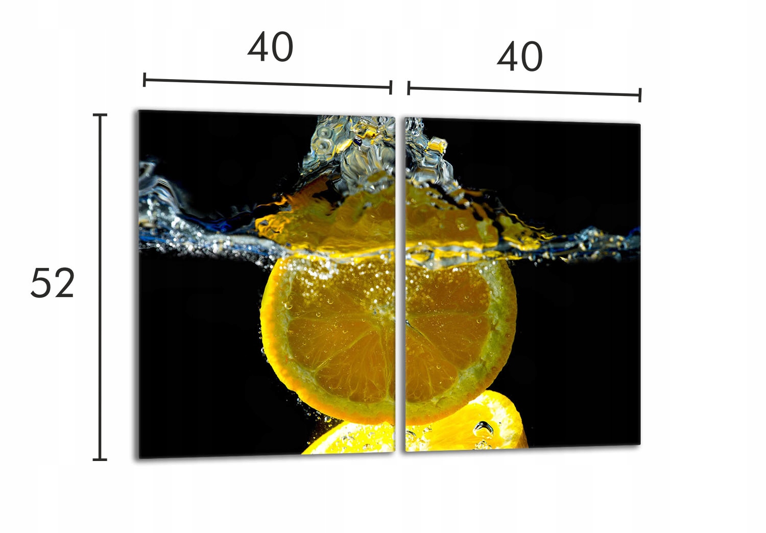 Skleněná ochranná deska na sporák 2x40x52 Citron